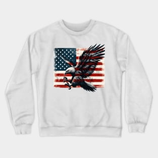 American Flag with Bald Eagle Crewneck Sweatshirt